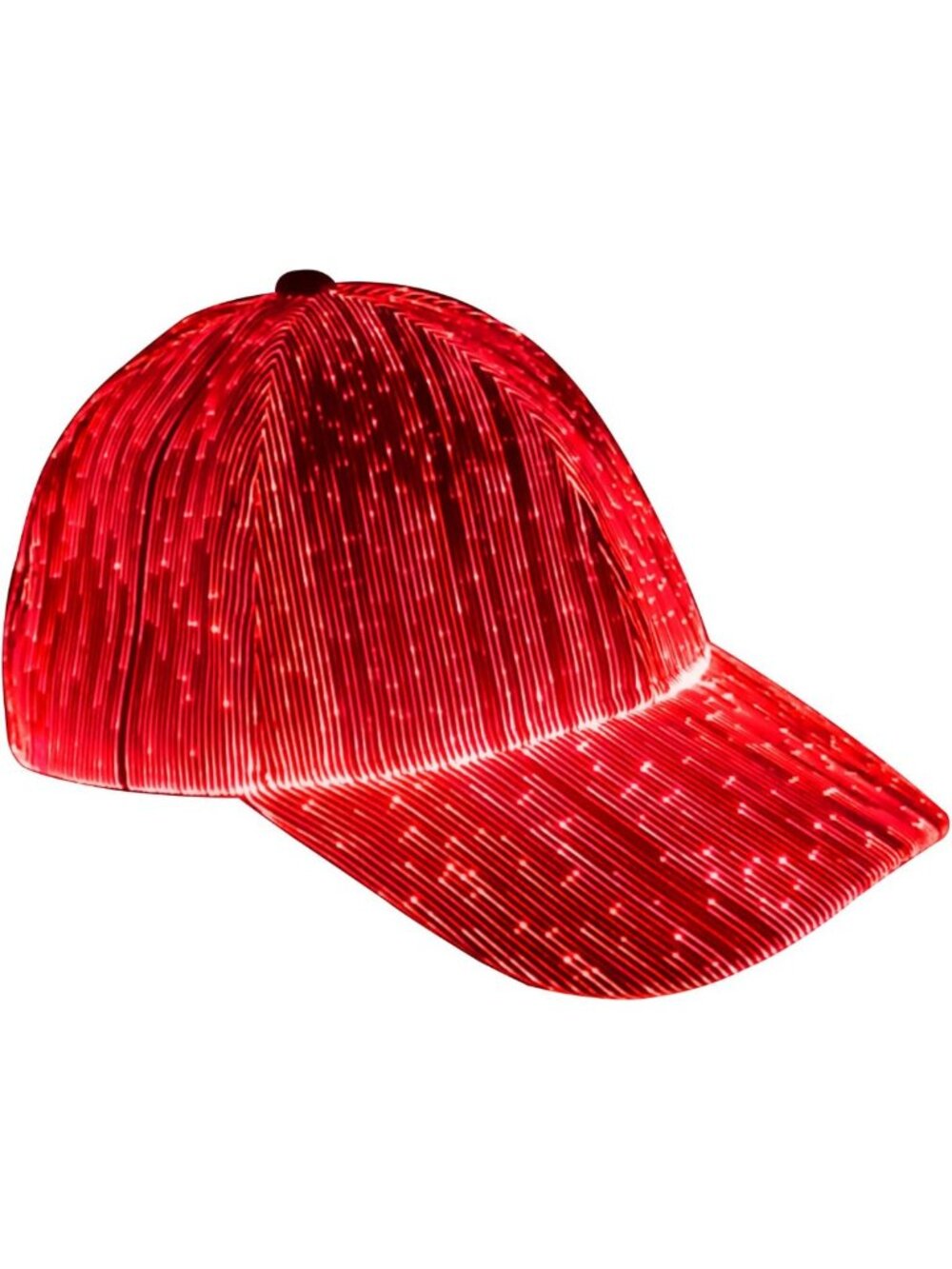 LED Fiber Optic Baseball Cap - 7 Color Luminous Light Up Hat, USB Rechargeable